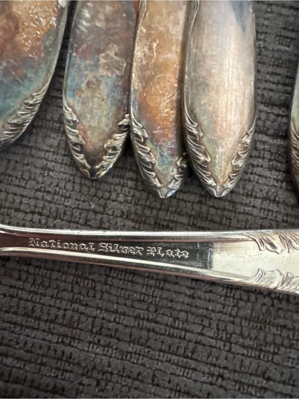 11 Vintage National Silver Plate Flat Butter Spreaders Knives Pattern